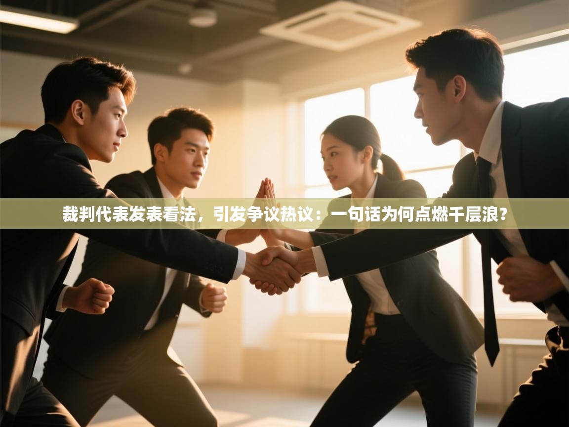 裁判代表发表看法,引发争议热议:一句话为何点燃千层浪? 第2张